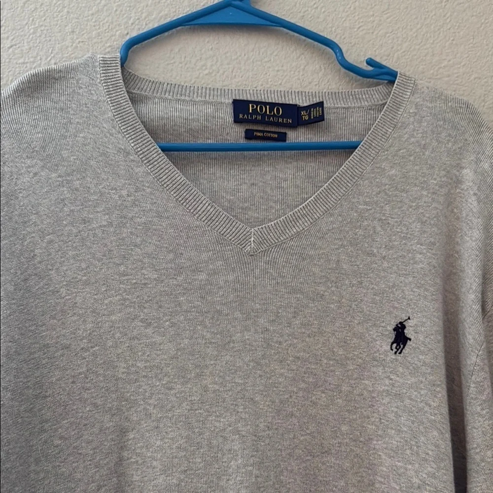 Polo by Ralph Lauren Gray V-Neck Sweater